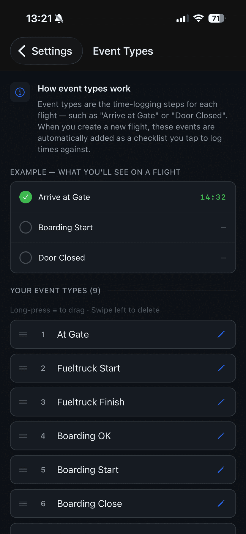 History — browse all past flights